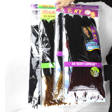 Onst Long Sister Locs Afro pre loop Crochet Box Braids 20 Inch 64 strands Synthetic Hair for Women Faux Soft locks  Crochet Hair